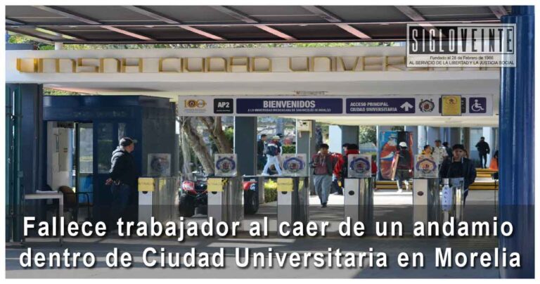 Fallece trabajador al caer de un andamio dentro de Ciudad Universitaria en Morelia