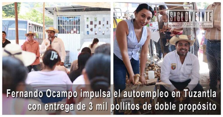 Fernando Ocampo impulsa el autoempleo en Tuzantla con entrega de 3 mil pollitos de doble propósito