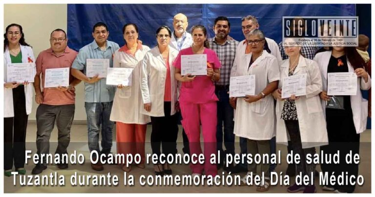 Fernando Ocampo reconoce al personal de salud de Tuzantla durante la conmemoración del Día del Médico