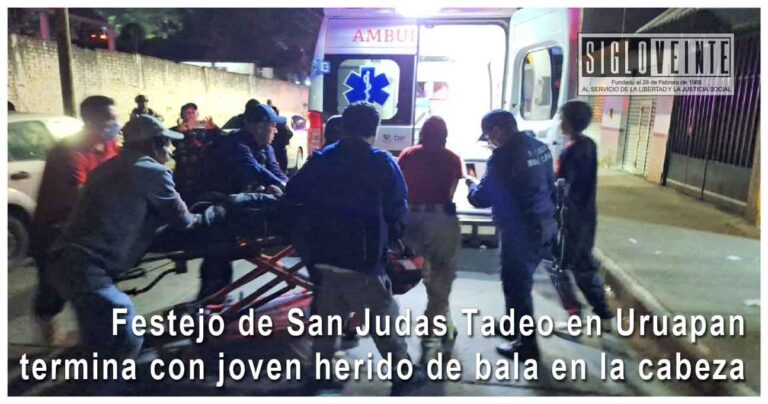 Festejo de San Judas Tadeo en Uruapan termina con joven herido de bala en la cabeza