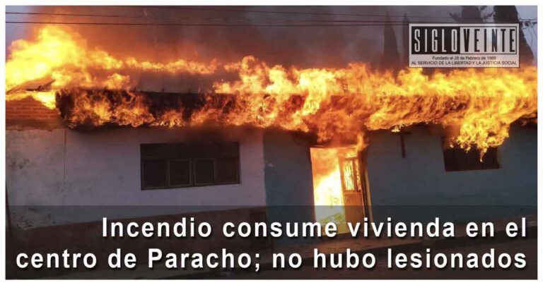 Incendio consume vivienda en el centro de Paracho; no hubo lesionados