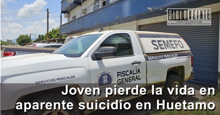 Joven pierde la vida en aparente suicidio en Huetamo