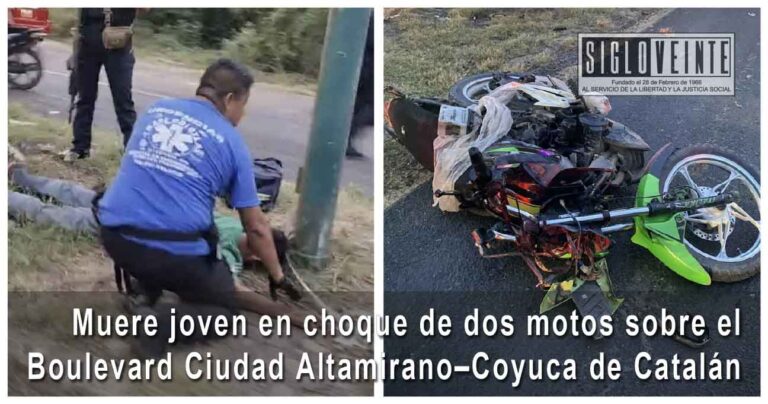 Muere joven en choque de dos motos sobre el Boulevard Ciudad Altamirano–Coyuca de Catalán