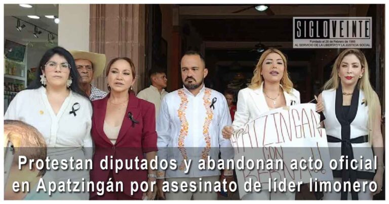 Protestan diputados y abandonan acto oficial en Apatzingán por asesinato de líder limonero