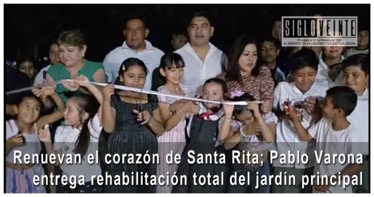 Renuevan el corazón de Santa Rita; Pablo Varona entrega rehabilitación total del jardín principal