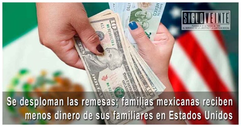 Se desploman las remesas; familias mexicanas reciben menos dinero de sus familiares en Estados Unidos