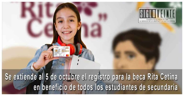 Se extiende al 5 de octubre el registro para la beca Rita Cetina en beneficio de todos los estudiantes de secundaria