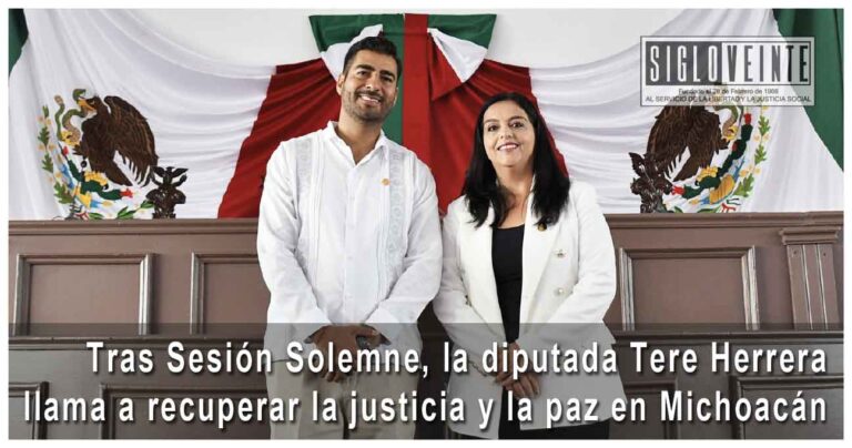 Tras Sesión Solemne, la diputada Tere Herrera llama a recuperar la justicia y la paz en Michoacán