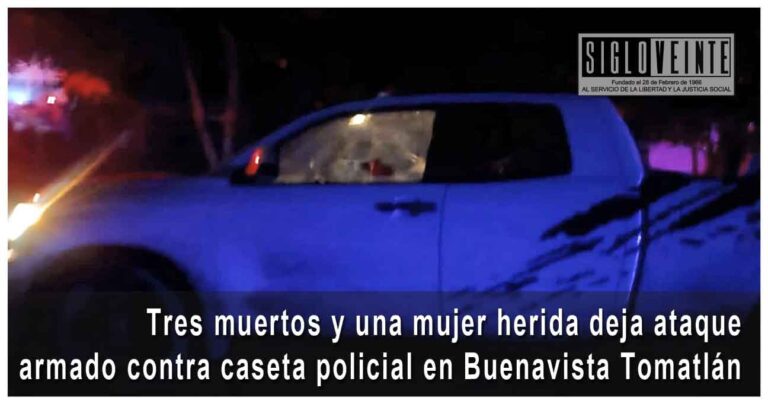Tres muertos y una mujer herida deja ataque armado contra caseta policial en Buenavista Tomatlán