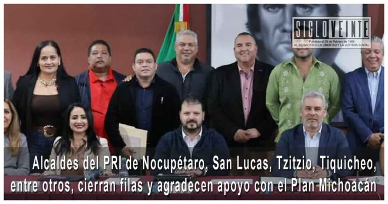 Alcaldes del PRI de Nocupétaro, San Lucas, Tzitzio, Tiquicheo, entre otros, cierran filas y agradecen apoyo con el Plan Michoacán