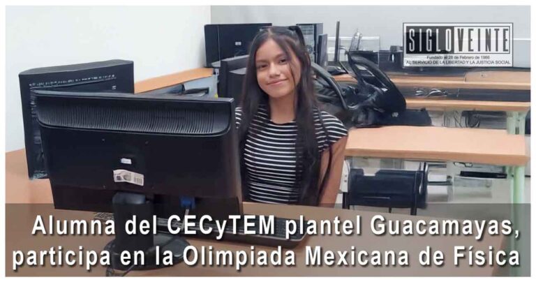 Alumna del CECyTEM plantel Guacamayas, participa en la Olimpiada Mexicana de Física