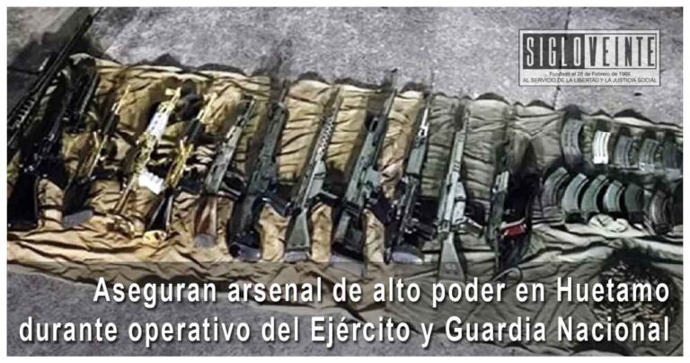 Aseguran arsenal de alto poder en Huetamo durante operativo del Ejército y Guardia Nacional