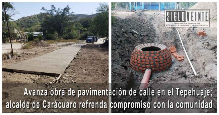 Avanza obra de pavimentación de calle en el Tepehuaje: alcalde de Carácuaro refrenda compromiso con la comunidad