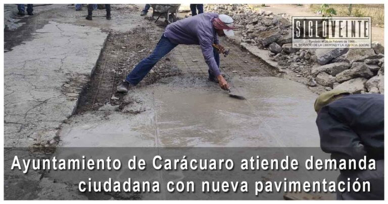 Ayuntamiento de Carácuaro atiende demanda ciudadana con nueva pavimentación