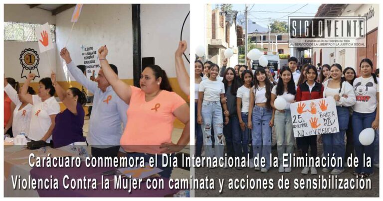 Carácuaro conmemora el Día Internacional de la Eliminación de la Violencia Contra la Mujer con caminata y acciones de sensibilización