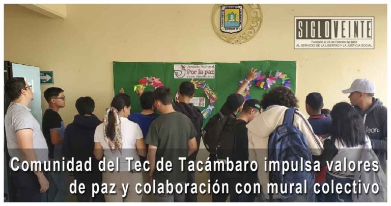 Comunidad del Tec de Tacámbaro impulsa valores de paz y colaboración con mural colectivo