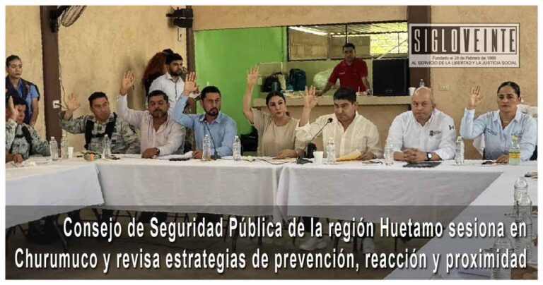 Consejo de Seguridad Pública de la región Huetamo sesiona en Churumuco y revisa estrategias de prevención, reacción y proximidad