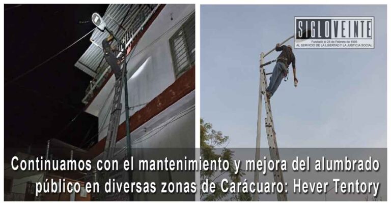 Continuamos con el mantenimiento y mejora del alumbrado público en diversas zonas de Carácuaro: Hever Tentory