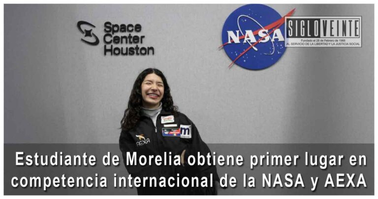 Estudiante de Morelia obtiene primer lugar en competencia internacional de la NASA y AEXA