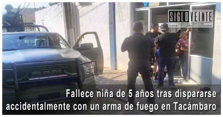 Fallece niña de 5 años tras dispararse accidentalmente con un arma de fuego en Tacámbaro