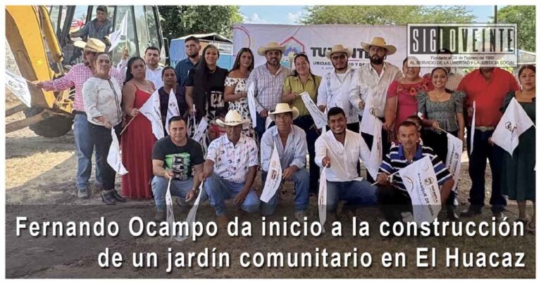 Fernando Ocampo da inicio a la construcción de un jardín comunitario en El Huacaz