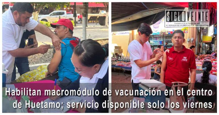 Habilitan macromódulo de vacunación en el centro de Huetamo; servicio disponible solo los viernes