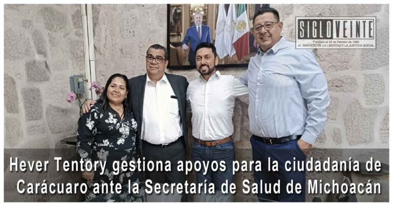 Hever Tentory gestiona apoyos para la ciudadanía de Carácuaro ante la Secretaría de Salud de Michoacán