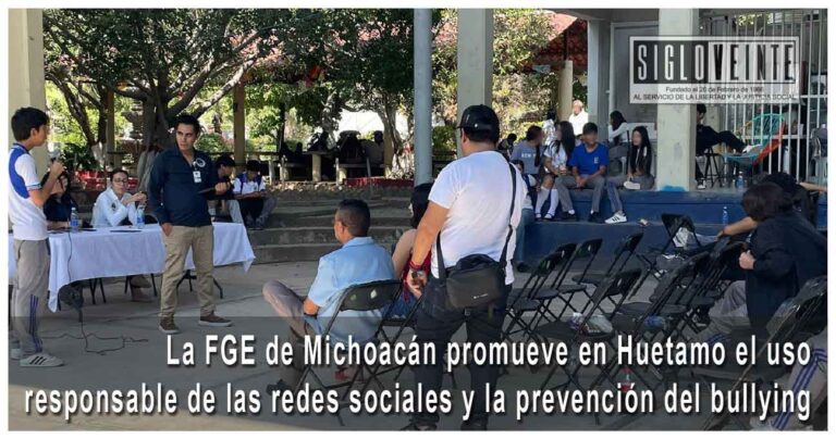 La FGE de Michoacán promueve en Huetamo el uso responsable de las redes sociales y la prevención del bullying