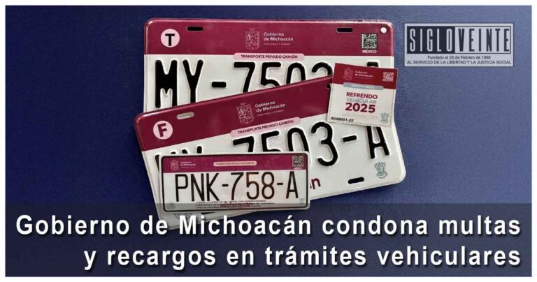 Gobierno de Michoacán condona multas y recargos en trámites vehiculares