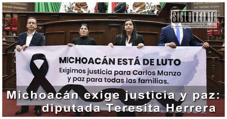 Michoacán exige justicia y paz: diputada Teresita Herrera