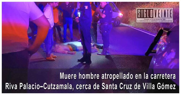 Muere hombre atropellado en la carretera Riva Palacio–Cutzamala, cerca de Santa Cruz de Villa Gómez