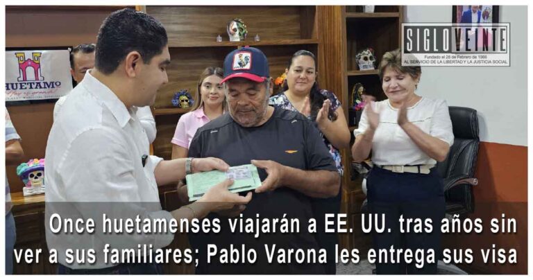Once huetamenses viajarán a EE. UU. tras años sin ver a sus familiares; Pablo Varona les entrega sus visa