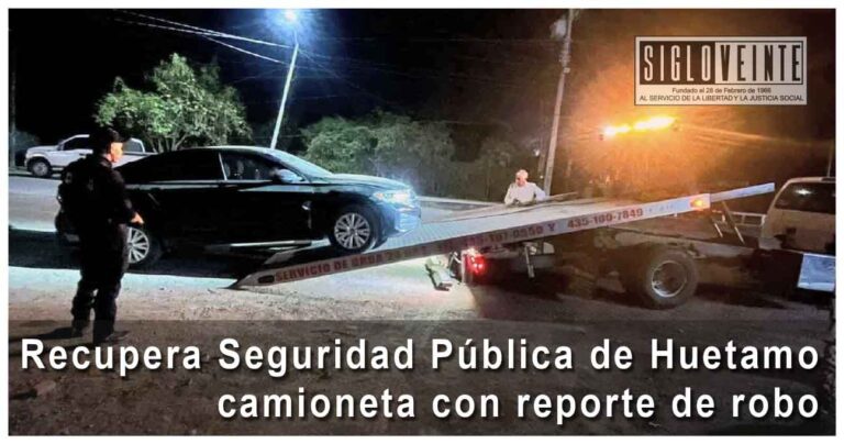 Operativo de la Policía de Huetamo detiene a persona y asegura vehículo con reporte de robo