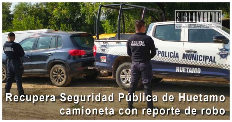 Recupera Seguridad Pública de Huetamo camioneta con reporte de robo