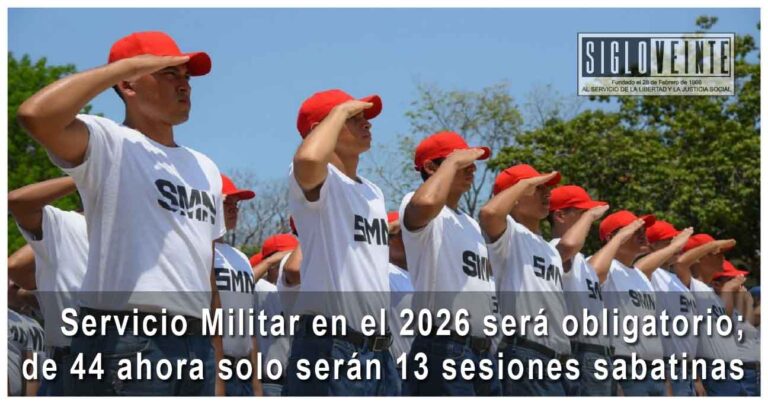 Servicio Militar en el 2026 será obligatorio; de 44 ahora solo serán 13 sesiones sabatinas