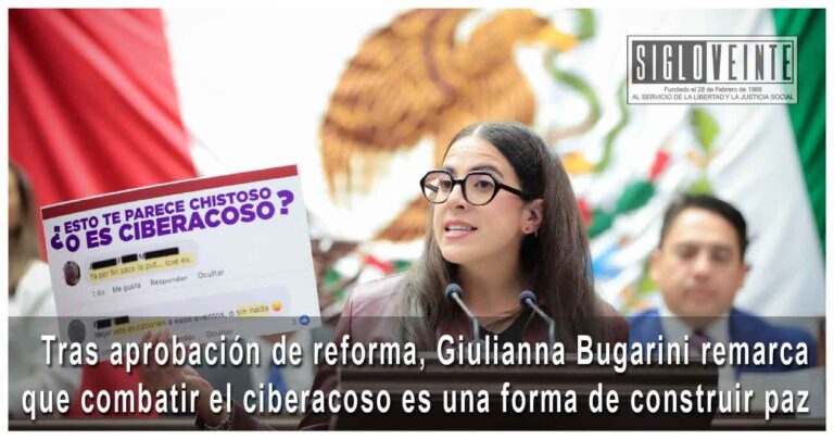 Tras aprobación de reforma, Giulianna Bugarini remarca que combatir el ciberacoso es una forma de construir paz