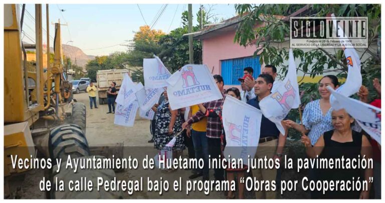 Vecinos y Ayuntamiento de Huetamo inician juntos la pavimentación de la calle Pedregal bajo el programa “Obras por Cooperación”