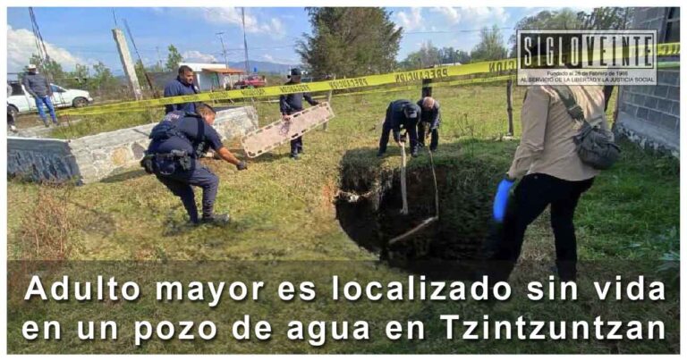 Adulto mayor es localizado sin vida en un pozo de agua en Tzintzuntzan