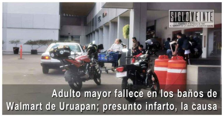 Adulto mayor fallece en los baños de Walmart de Uruapan; presunto infarto, la causa