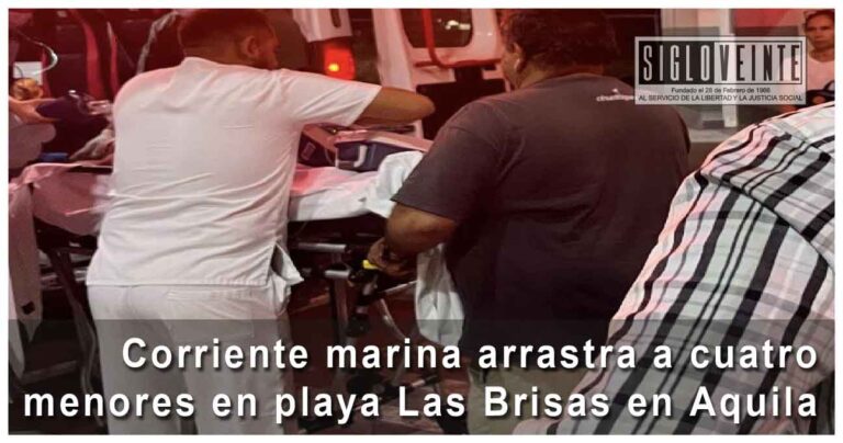 Corriente marina arrastra a cuatro menores en playa Las Brisas en Aquila