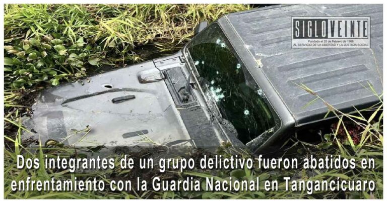 Dos integrantes de un grupo delictivo fueron abatidos en enfrentamiento con la Guardia Nacional en Tangancícuaro