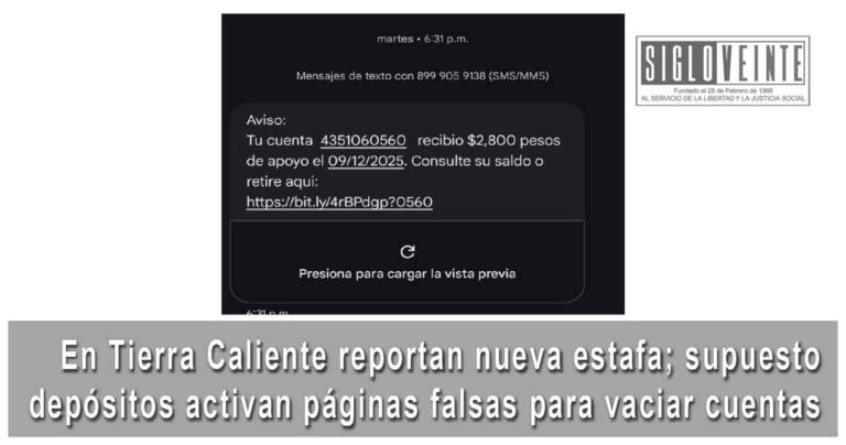 En Tierra Caliente reportan nueva estafa; supuestos depósitos activan páginas falsas para vaciar cuentas
