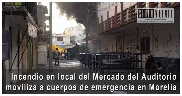 Incendio en local del Mercado del Auditorio moviliza a cuerpos de emergencia en Morelia