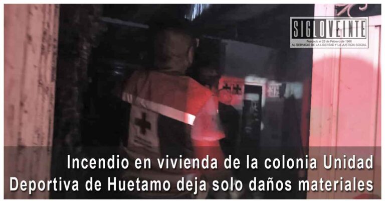 Incendio en vivienda de la colonia Unidad Deportiva de Huetamo deja solo daños materiales