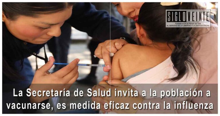 La Secretaría de Salud invita a la población a vacunar, es medida eficaz contra la influenza