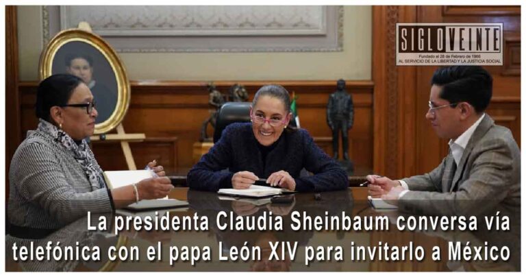 La presidenta Claudia Sheinbaum conversa vía telefónica con el Papa León XIV para invitarlo a México