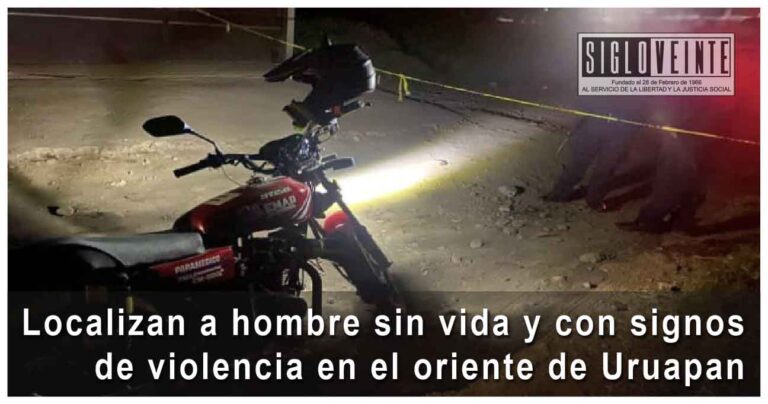 Localizan a hombre sin vida y con signos de violencia en el oriente de Uruapan