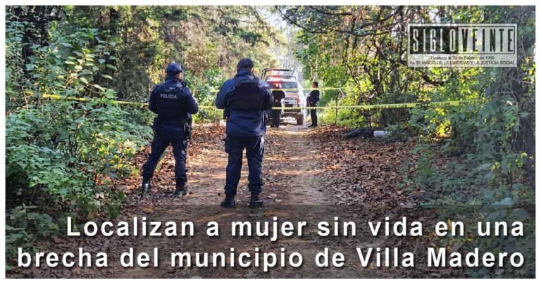Localizan a mujer sin vida en una brecha del municipio de Villa Madero