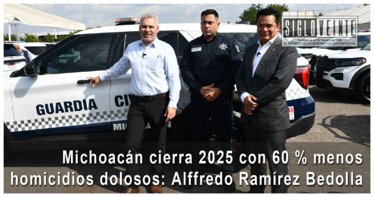 Michoacán cierra 2025 con 60% menos homicidios dolosos: Alfredo Ramírez Bedolla