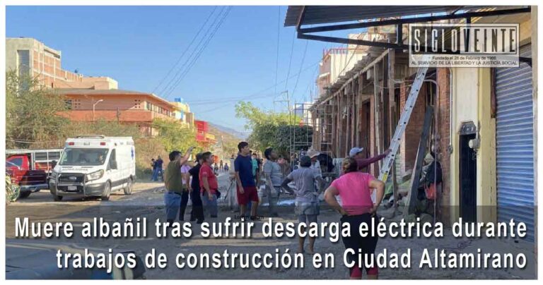 Muere albañil tras sufrir descarga eléctrica durante trabajos de construcción en Ciudad Altamirano